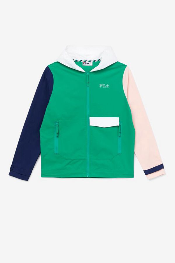 Fila Dutton Men's Jackets - Green/Navy/Grey Pink,NZ 894-14763